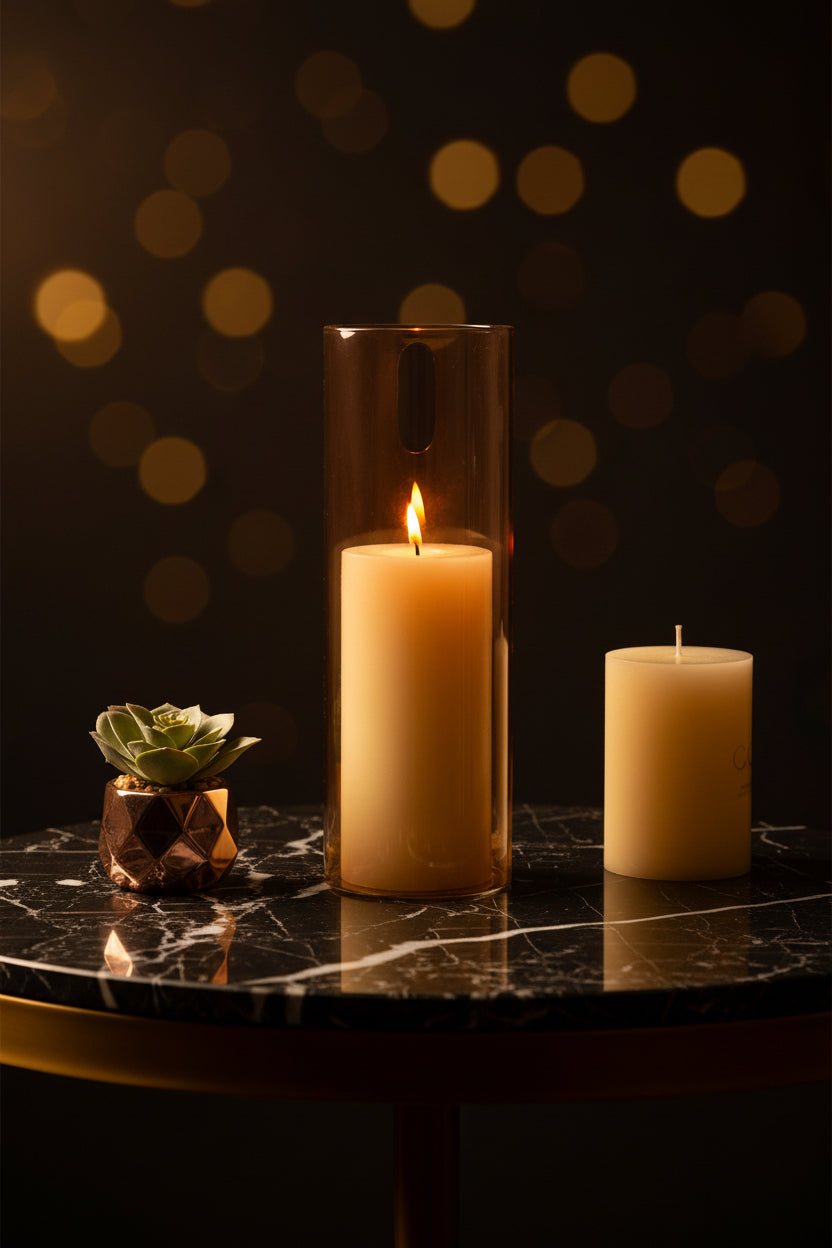 Clear cylinder glass vase