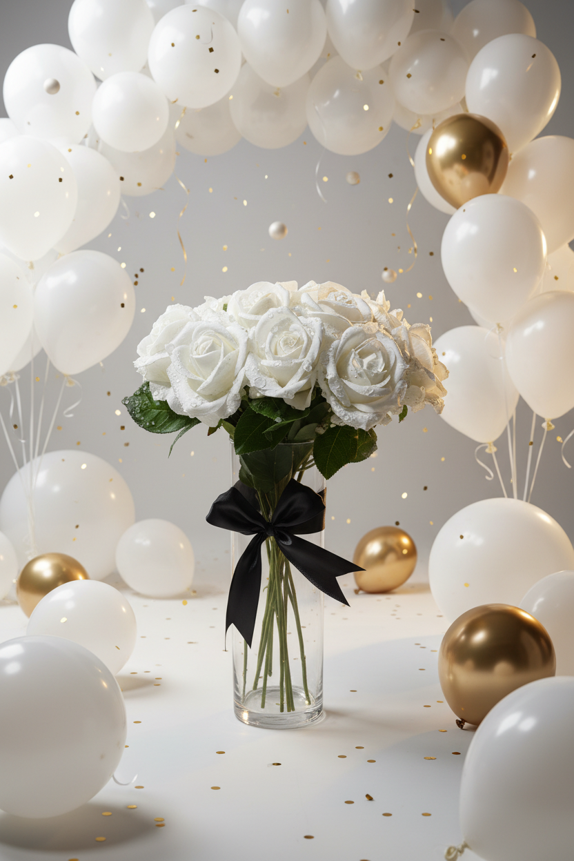 Morning Dew (white roses)