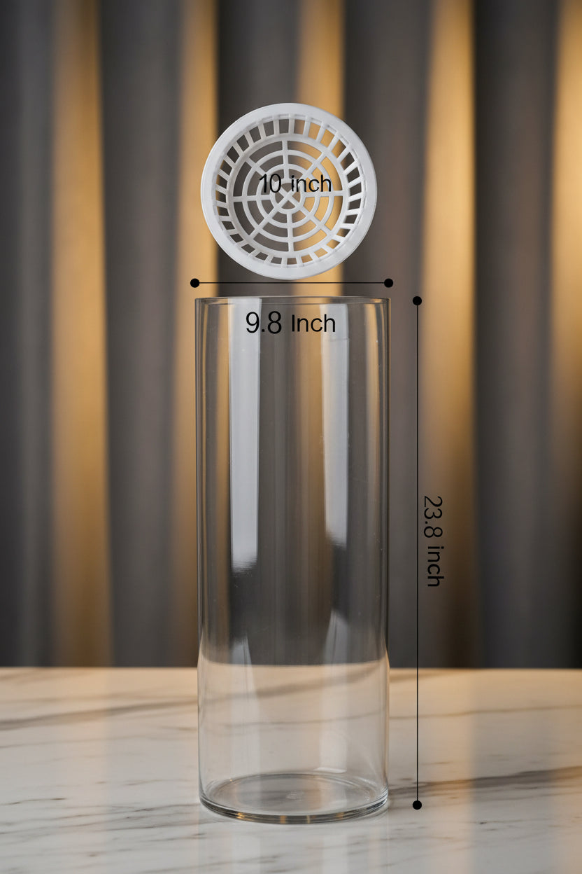 Clear cylinder vase