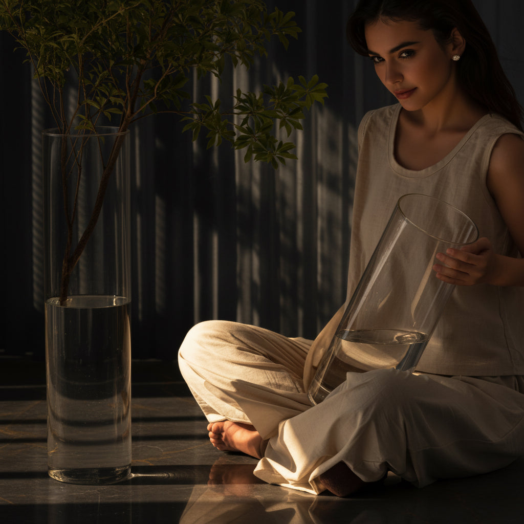 Clear cylinder vase