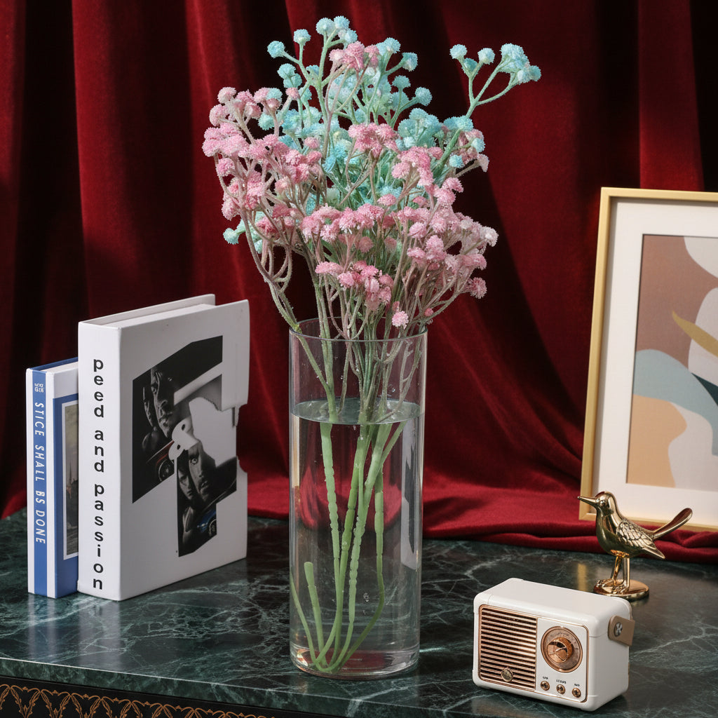 Clear cylinder glass vase
