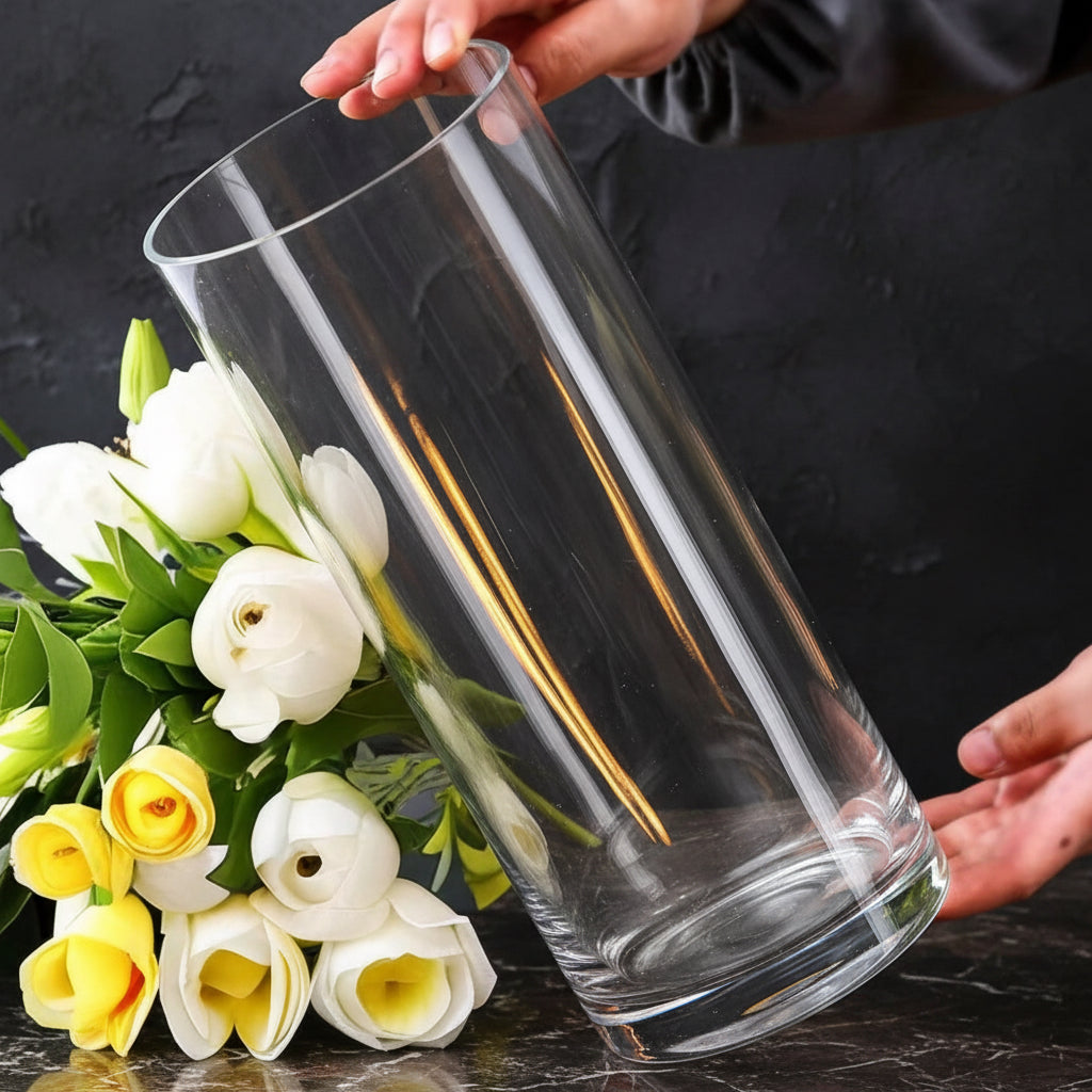 Clear cylinder vase